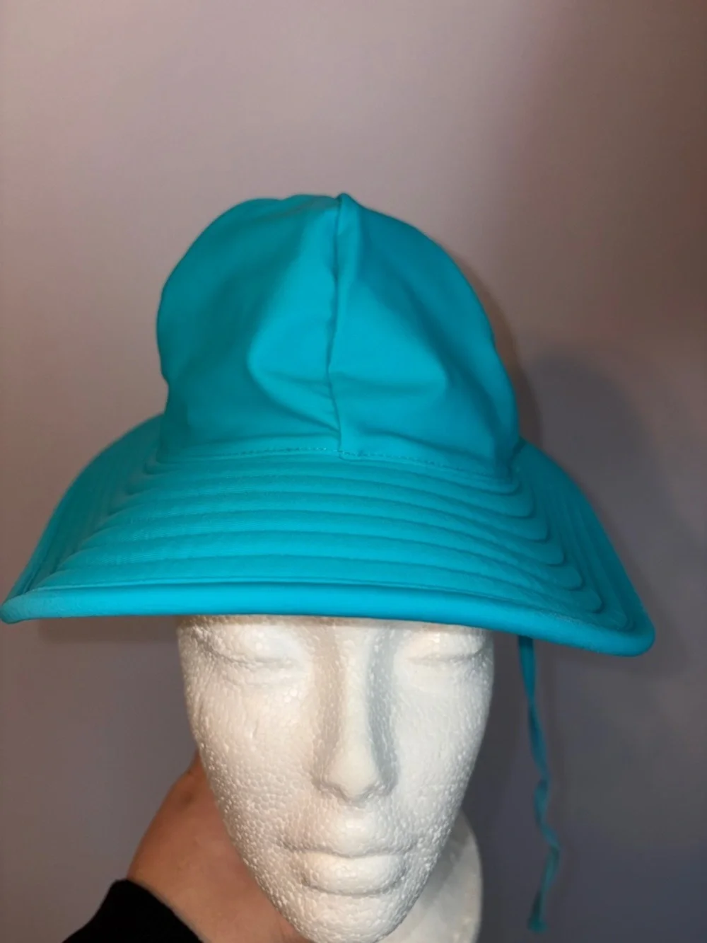 Ruffle Butts Swim Hat in Teal Ribbed Wide Brim size 0-12 Months